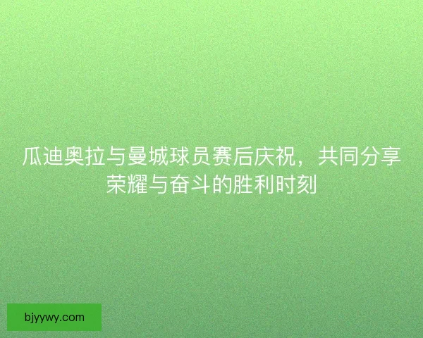瓜迪奥拉与曼城球员赛后庆祝，共同分享荣耀与奋斗的胜利时刻