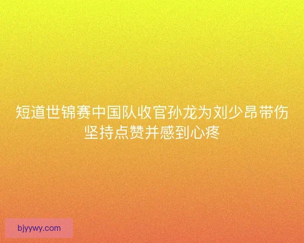 短道世锦赛中国队收官孙龙为刘少昂带伤坚持点赞并感到心疼